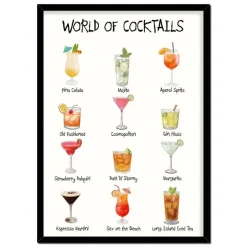 World Of Cocktails A4 Plakat