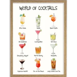 World Of Cocktails A4 Plakat