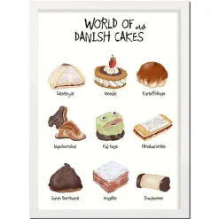World Of Danish Cakes A4 Plakat