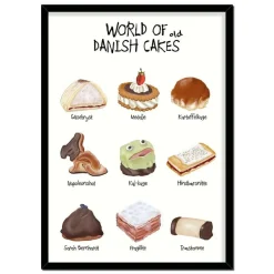 World Of Danish Cakes A4 Plakat