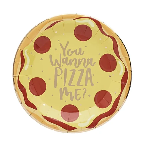 You Wanna Pizza Me Papptallerkener