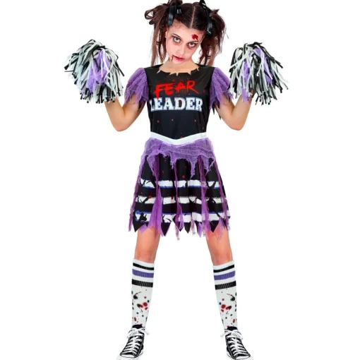 Zombie Cheerleader Barnekostyme Lilla