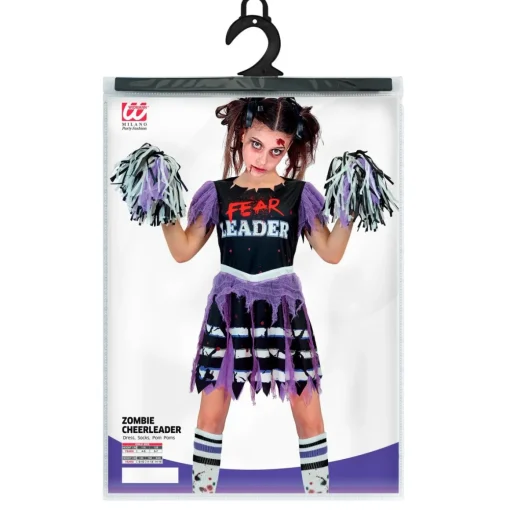 Zombie Cheerleader Barnekostyme Lilla