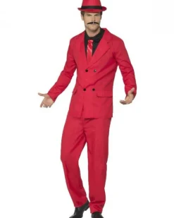 Zoot Suit Kostyme Rødt